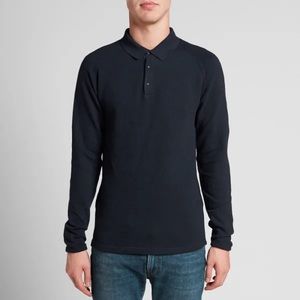 NORSE PROJECTS LIEF PIQUE POLO LONG SLEEVE SNAP XS